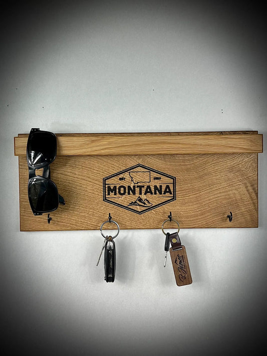 Sunglasses and Key Rack - White Oak