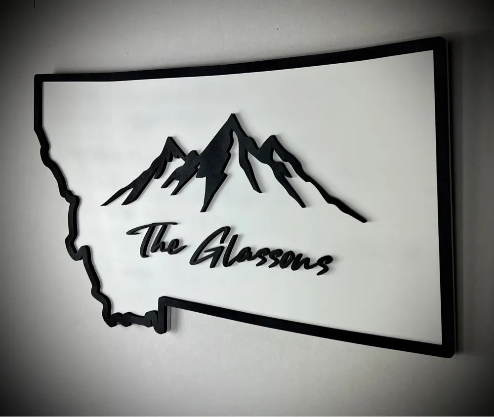 Large Floating MT Outline Sign Personalized