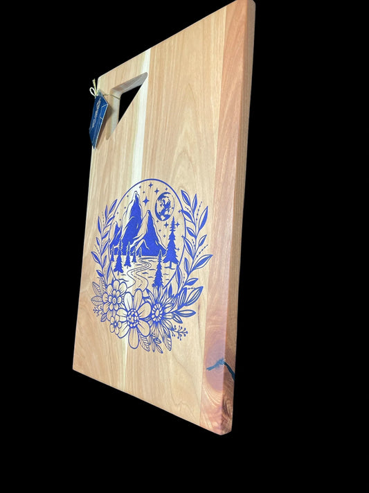 Purple Epoxy Cherry Inlay Serving Tray