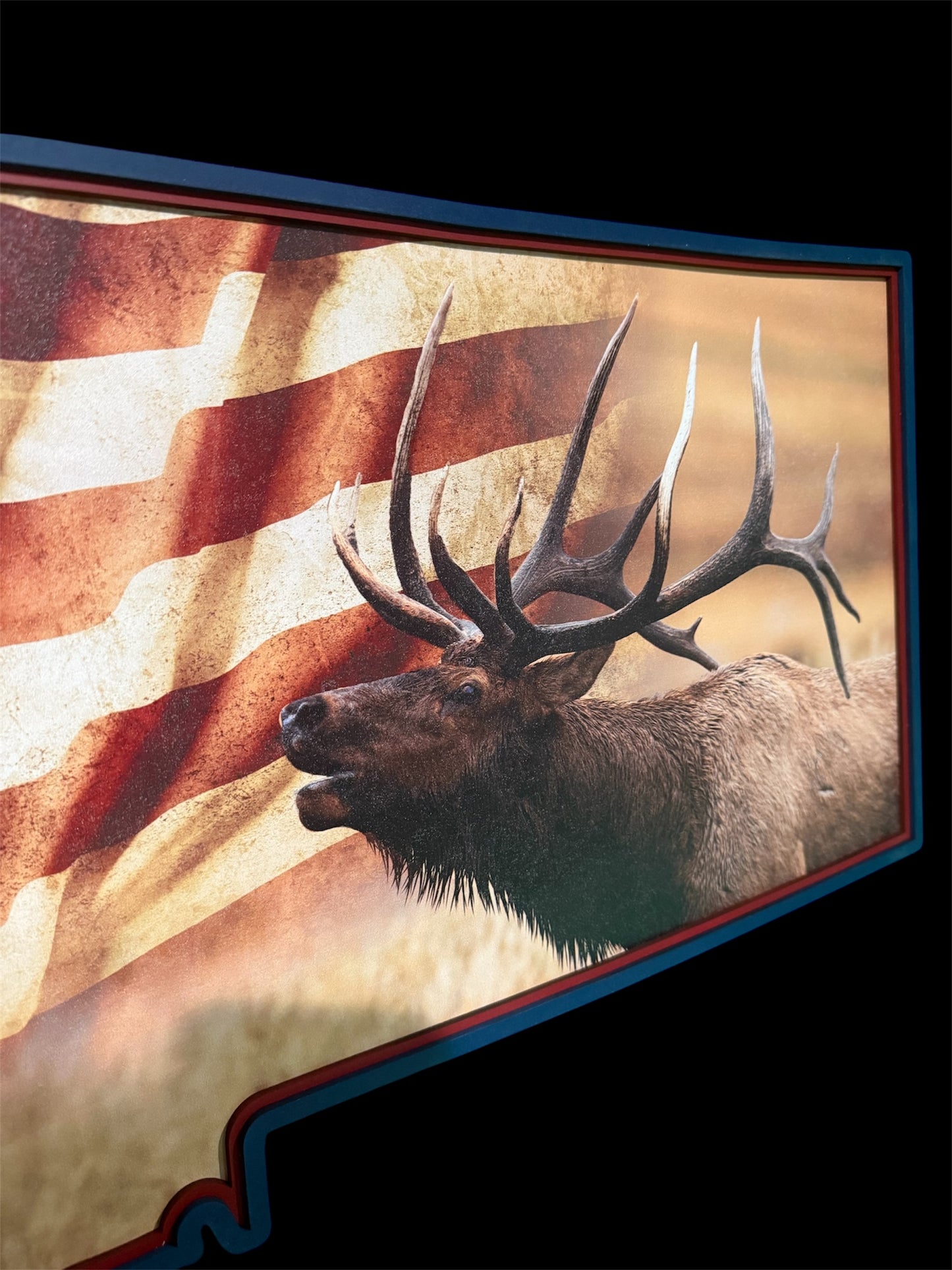 Montana Elk Flag Sign
