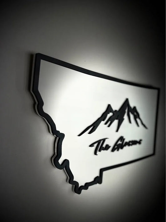 Large Floating MT Outline Sign Personalized