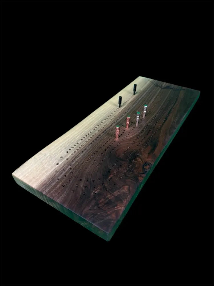 Walnut Live Edge Cribbage Board