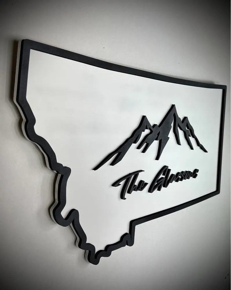 Large Floating MT Outline Sign Personalized
