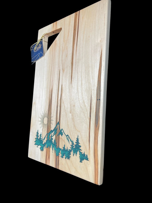 Emerald Epoxy Inlay Ambrosia Maple Serving Tray